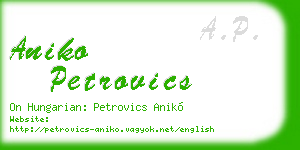 aniko petrovics business card