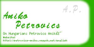 aniko petrovics business card